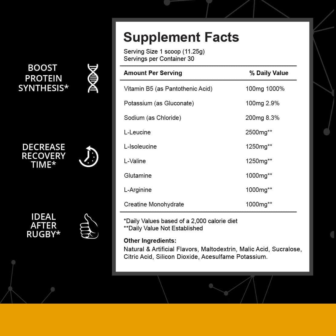post rugby supplement facts